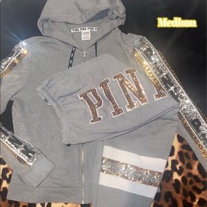 Victoria’s Secret pink blinged out set! Medium!